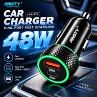 Car charger | Fast charging | Charger | ANSTY 48W 2 Port USB type C PD | Car charger