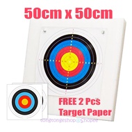 Archery Target Butt Shooting Board 50cmx50cmx10cm - Free 2 pcs target paper White PE Foam For Practi