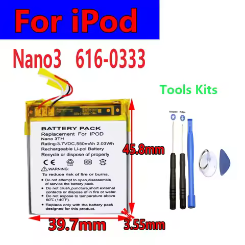 Original Replacement Battery For Apple ipod Nano 3 616-0337 3G 3rd 3Gen Generation 3TH MP3 A1236 Nan