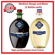 MEDINET ROUGE WINE 1000ml + MEDINET BLANC WINE 1000ml, Red and White wine, high quality grapes from France, shop24.sg