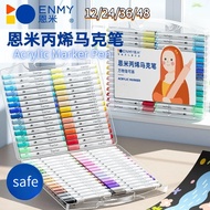 ENMY Acrylic Marker Pen Set Quick-drying Waterproof Dual Tip 48/60/80 Colors嗯米马克笔