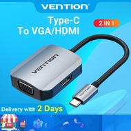 Vention USB C to HDMI VGA Converter USB 3.0 2 in 1 4K 1080P Type C Phone to TV Adapter for Monitor P