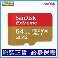 SanDisk - 64GB microSDXC Extreme A2 V30 (SDSQXAH-064G-GN6MN/GN6GN) 619659193416