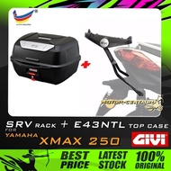 SET KOMBO KOTAK/BOX GIVI E43 E43NTL TOP CASE + YAMAHA XMAX 250 SRV SPECIAL RACK
