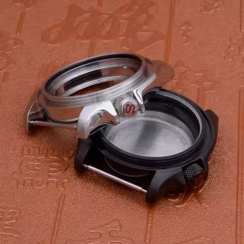 41mm Black Silver Case SKX007 Watch Case fit 7s26 NH35 NH36 4R35 4R36 Movement Crown At 3.8 Mod Case