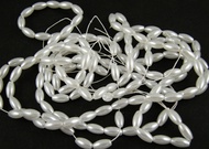 BeeBeecraft 500pcs Acrylic Beads Imitation Pearl Style Rice White  4x8mm  hole: 1mm for Jewellery Ma