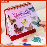 <Kaitlyn> Rhinestone Art Calendar Butterfly Desk Calendar 2026 Diy Rhinestone Butterfly Constellatio