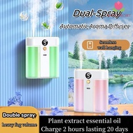 Dual Spray Digital Aroma Diffuser Automatic Air Freshener Toilet Home Fragrance Room Deodorant Aromatherapy Essential oil Dispenser household Air humidifier perfume