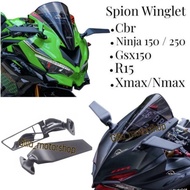 Winglet Mirror Side Mirror kawasaki ZX 10R Zx25r Universal Full CNC Winglet Mirror for Fairing Motor