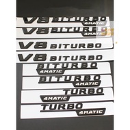Xiaoxue の Blackened BENZ BENZ Dedicated Car Logo V8 BITURBO 4MATIC Fender Side Logo TURBO 4MATIC Fou