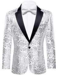 Barry.Wang Blazer for Men Paisley Sport Coat Lightweight Suit Jacket Regular Tuxedo Floral Wedding P