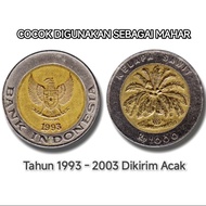 2 Keping Koin 1000 Rupiah Sawit Bimetal Asli Uang Rp 1000 Kelapa Sawit Original Tahun Acak Souvenir