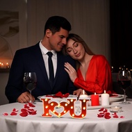 Valentine's Day 6.8 Large Light up Letters I Love You Sign Wedding LOU LED Heart Marquee Lights Batt