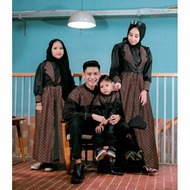 Baju Couple Keluarga Lebaran 2024 Muslim Warna Hitam Mewah Sarimbit