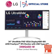 LG 34WQ650-W / 34WK650 34" ULTRAWIDE FHD GAMING MONITOR ( IPS /100Hz / AMD FREESYNC / VESA DisplayHDR 400 / USB TYPE-C)