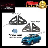 Perodua Bezza Rear Side Window Protector Carbon/Black Triangle Mirror Cover