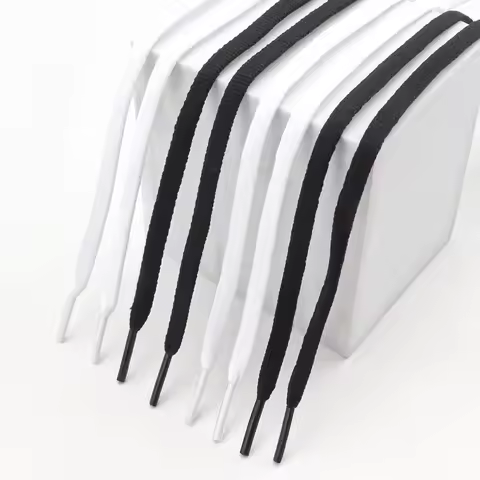 Flat Shoelaces for Sneakers Basketball Shoes Laces for Shoes White Black Shoelace 6mm Width 90/120/1