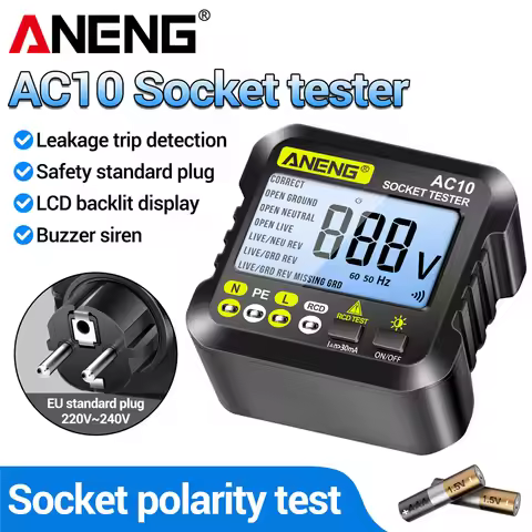 Socket Tester Plug Detector Zero Line Plug Polarity Phase Check Phase Detector US/EU Plug Multimeter