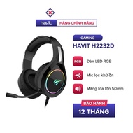 Gaming Headphone HAVIT H2232D, Driver 50, RGB Lights, Noise-reducing Mic, Compatible - Genuine