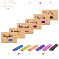 WINTE 1000Pcs Staples per Pack Colored Staples, Metal 26/6 26/6 Standard Staples, Colorful 6 Colors 