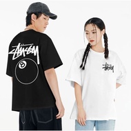 pure t shirt men's size black 8 ball print round neck short-sleeved T-shirt