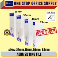 ABBA 2D PVC Ring File (A4) / Fail Kulit Keras / White File / Fail Putih / 2D File / A4 File / Fail A