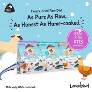 [New Freezed Dried] Loveabowl Freeze-a-Bowl Mackerel, Beef &amp; Hoki / Lamb &amp; Mackerel / Chicken &amp; Mackerel for Dogs 425g