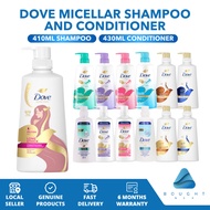 Dove Micellar Shampoo & Conditioner 265ml-430 ml - Detox, Volume, Anti-Hair Fall Care