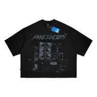 Clote Unisex Oversized Boxy Fit T-Shirt for Men and Women - FAKE SOCIETY Vintage Boxy T-Shirt