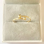 Pawnable 18K Saudi Gold Lightweight Ball Heart Ring 18K Gold Ring 916 Gold Ring