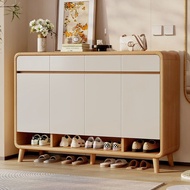 Shoe Cabinet New Walnut Colour Solid Wood 140cm Chest Of Drawers Household Large Capacity Against Th