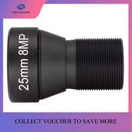 TECHCHIP-HD 4K 8MP CCTV Lens 25MM M12 Mount Low Distortion Aperture F1.6 Format 1/1.8inch for Action
