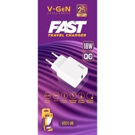 ORIGINAL V-GEN 1 USB VTC1-33 2.4A Fast CHARGER Travel Adapter / VTC1-36 18W QC3.0 VGEN Auto-ID Fast 