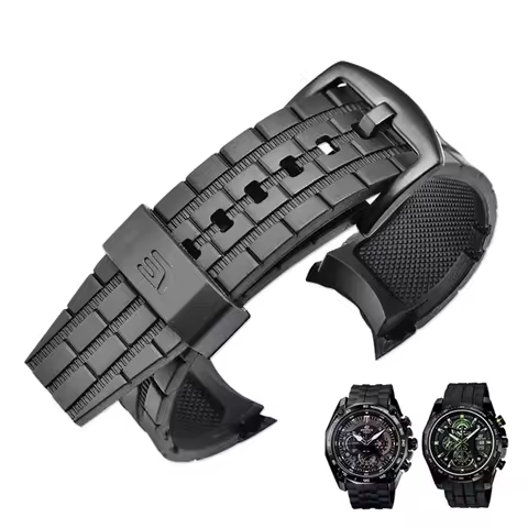 for Casio Edifice Series EF-550/EF523 Rubber Watch Straps for Casio EF550 Diving Sport Watchband Wri