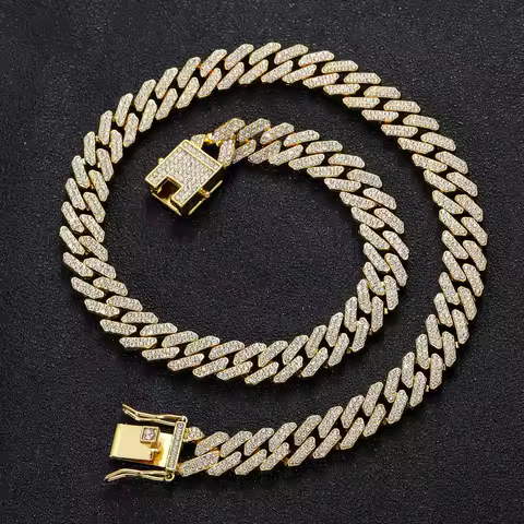 Luxury 24K 9999 Pure Gold real gold platinum pt950 Hip Hop 12mm Bar Cuban Chain Men's Necklace