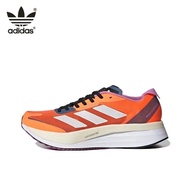 adidas Adizero Boston 11 รองเท้าวิ่งหุ้มข้อต่ำดูดซับแรงกระแทกกันลื่นทนต่อการสึกหรอผู้ชายสีส้ม