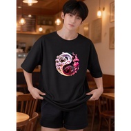 2X604 Lelaki Baju T Shirt Men Tshirt   Plus Size Crop Top Oversized Clothes Tops Round Neck Tshirt T