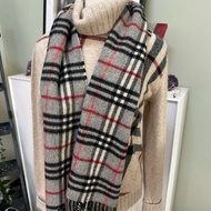 Burberry 格紋灰經典圍巾