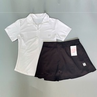 Women's gym set with zip collar and A-line skirt, beautiful quality cycling and pickleball gym set G