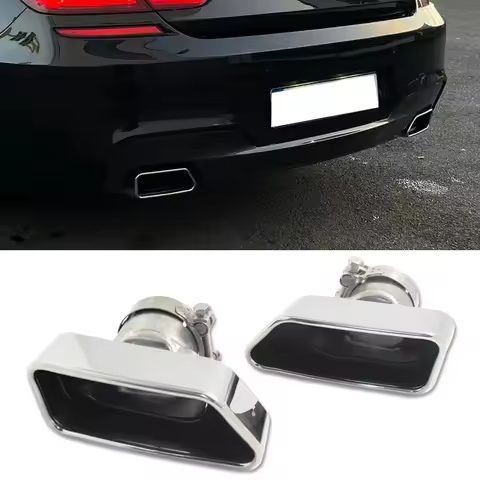 Car Exhaust Pipe Fit For BMW F10 F11 F12 F13 535i 535d 640i 640d 550i 650i Square Tailpipe Muffler T