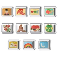 Italian Modular Bracelet DIY Titanium Steel Elastic Italian Charm Bracelet