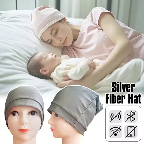 Unisex Anti-Radiation Cap EMF 5G Electromagnetic Wave Rfid Shielding Protection Hat Silver Fiber Bea