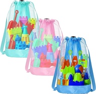 Beach Toy Bag3pcs Mesh Travel Sand Toys Backpack for Sandbox BucketsBeach Vacation Essentials for Ki