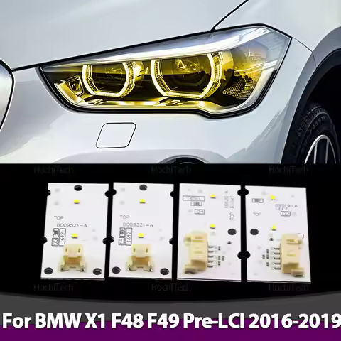 For X1 F48 F49 2016-2019 Xenon Headlight Yellow Angel Eyes Light DRL Boards LED Headlight Daytime Ru
