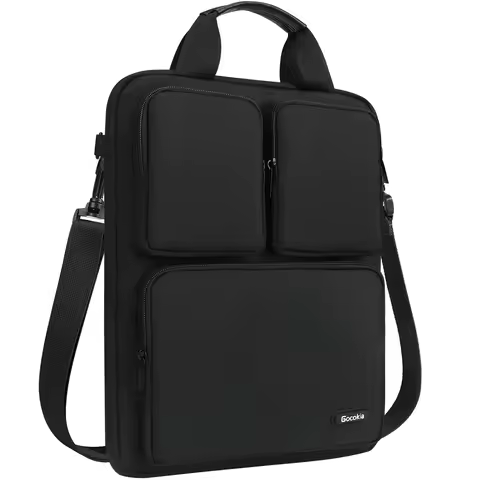 14Inch Three Pocket Vertical Style Laptop Bag, Sleeve Messenger Bag, Single Shoulder Computer Bag La