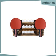 [AmlesoMY] Pong Paddle Wall Holder Holds 6 Paddles And 12 Balls Storage for Shops