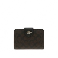 COACH กระเป๋าสตางค์ซิปรอบขนาดกลางมีโลโก้คลาสสิกสำหรับผู้หญิง รุ่น CW786IMXAQ