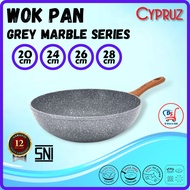 Cypruz Non-Stick Frying Pan Marble Induction Wok Pan 20cm - 24cm - 26cm - 28cm