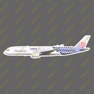 China Airlines Carbon Fiber A350 Realistic Civil Aircraft 3M Sticker Waterproof Size 165MM