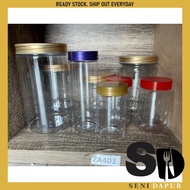 SD Plastic Jar Aluminium Cap Balang Kedap Udara Black Silver Gold Pelbagai Size BP1003 BP0303 Lids A